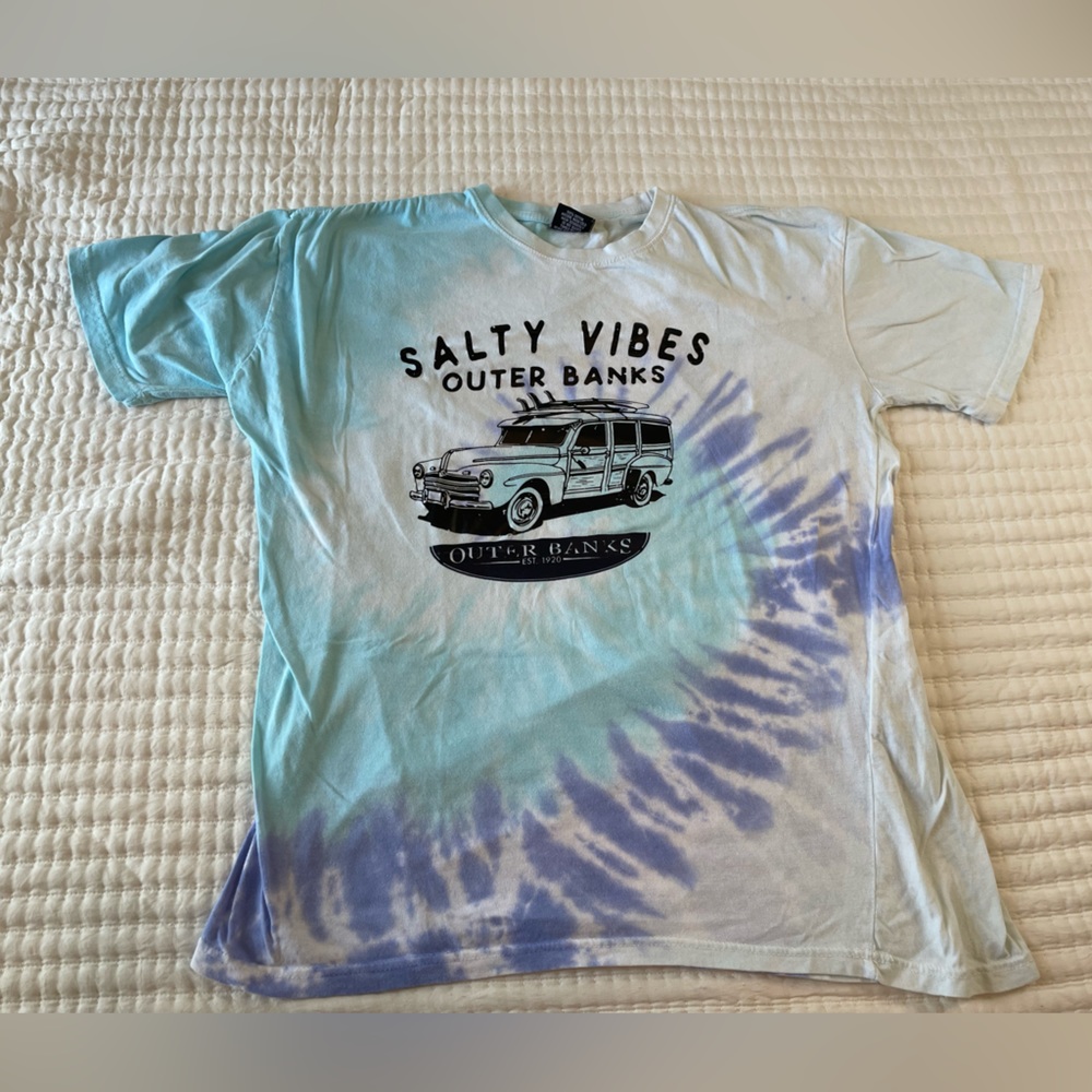 Outer banks tie-dyed “Salty Vibes” T-Shirt